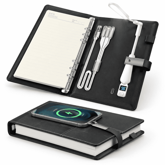 2026 Refillable Personalized Planner Notebook with 8000mAh Power and 15W Wireless Charging