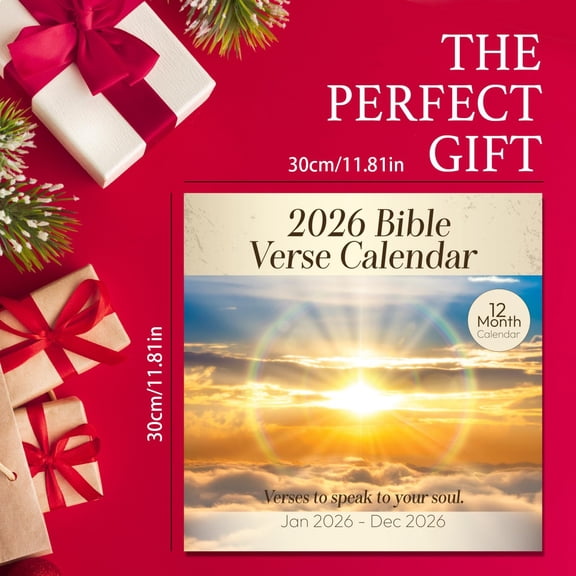 2026 Religious Bible Verse Calendar, 12x12 Christian Wall Calendar, Inspirational Scripture for Men & Women, Catholic Gift Ideas, Motivational Bible Quotes, Faith Home Decor, Wall Calendar