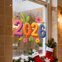 2026 Removable Window Clings - Electrostatic Reusable Window Decal for Shopping Mall Christmas Decor, Holiday Static Cling Stickers for Glass Decoration