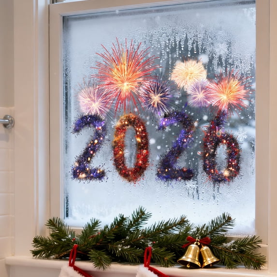2026 Removable Window Clings - Electrostatic Reusable Window Decal for Shopping Mall Christmas Decor, Holiday Static Cling Stickers for Glass Decoration