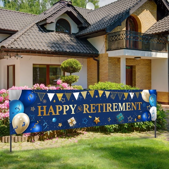 2026 Retirement Banner Logo Horizontal Large Retirement Logo Background Retirement Banner Retirement Party Photo Booth, 70.87 x 15.7 inches