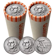 2026 Revolutionary War Quarter, 2 Rolls Philadelphia & Denver Mints, Brilliant Uncirculated, Americas 250th Anniversary