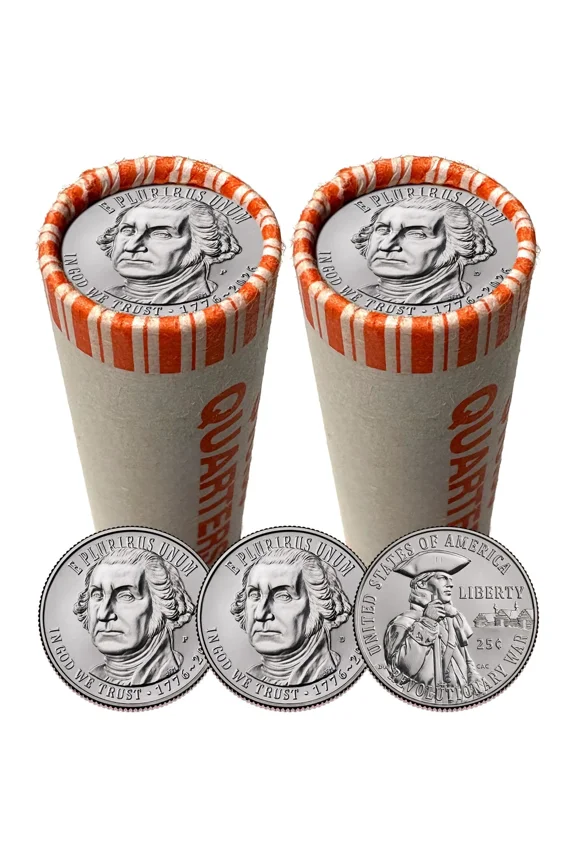 2026 Revolutionary War Quarter, 2 Rolls Philadelphia & Denver Mints, Brilliant Uncirculated, America 250