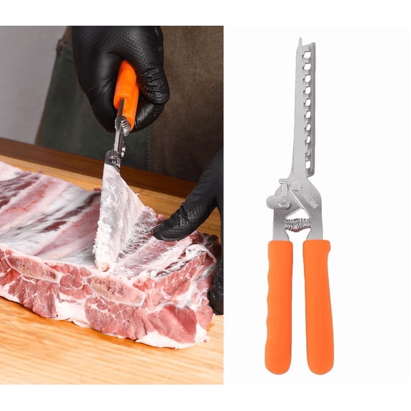Hot!Ribs Membrane Removal Tool- 300g BBQ Rib Skinner With Ergonomic Handle, Ribb Prep Membrane Remover | Heat-Resistant Gadget, Membranee Remove BBQ Utensils