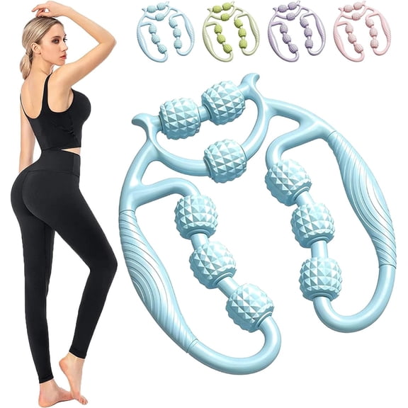 2026 Roller Meridian Massager Leg Massager 9 Wheel, 360° Circular Meridian Massage Roller, Meridian Massage Roller for Calf, Relajador De Piernas Manual, for Shins, Thighs & Arms (Blue)