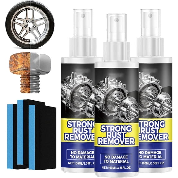 2026 Rust Remover Spray for Metal, Multipurpose Rust Stain Remover, Strong Rust Remover for Metal, Heavy Duty Metal Cleaner for Vehicles, Chains