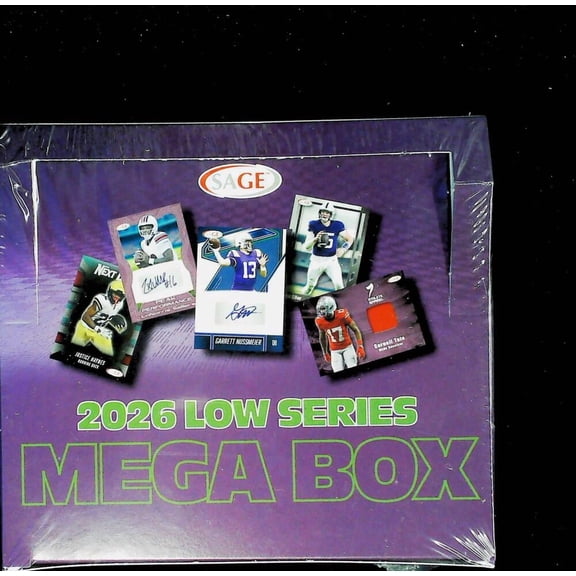 2026 SAGE Football Factory Sealed Low Series Hobby Mega Box 4 AUTO 1 MEM
