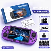 2026 SF3000HD 128GB Handheld Gaming Console, 4.5 Inch IPS HD Display Dual Analog Joysticks Transparent Shell