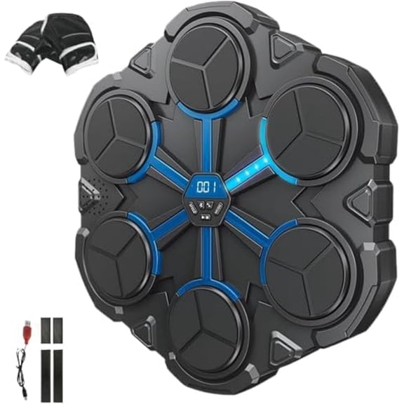 2026 Saker Upgraded Music Boxing Machine|Smart Wall-Mounted Punching Target with LED Counter|Bluetooth Music,3 Interactive Modes|Reaction Training Equipment Gifts for Kids,Teens,Adults