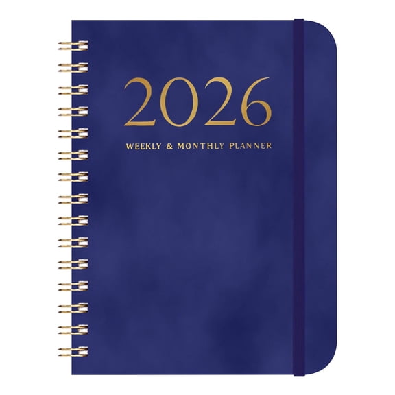 2026 Schedule Book - A5 To Do List Notebook Hourly Schedules, Spiral Appointment Planner for Women and Men Dark Blue