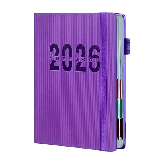 2026 Schedule Plan Book – One Day One Page Daily Planner, Minimalist Time Management Organizer with Priority Tasks, Clean Professional Design for Work, Home, or Study (Purple)