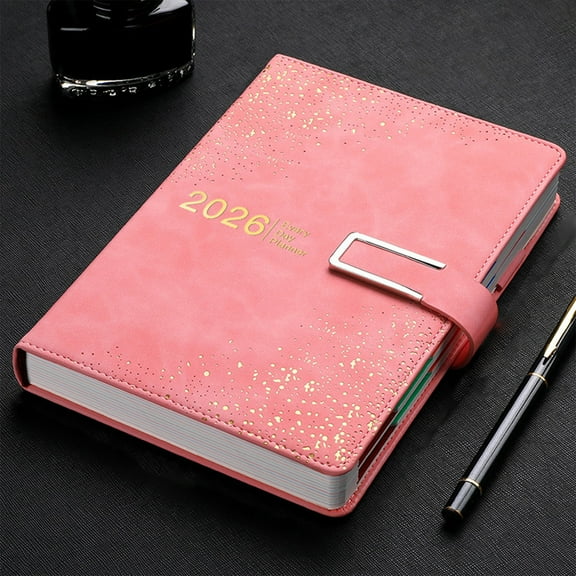 2026 Schedule Planner - Daily/Monthly Planner with Date Notes, Lightweight Easy-Carry, Ideal for Work/Home/Personal Tasks, User-Friendly Notebook, Pink, 5.83*8.46in