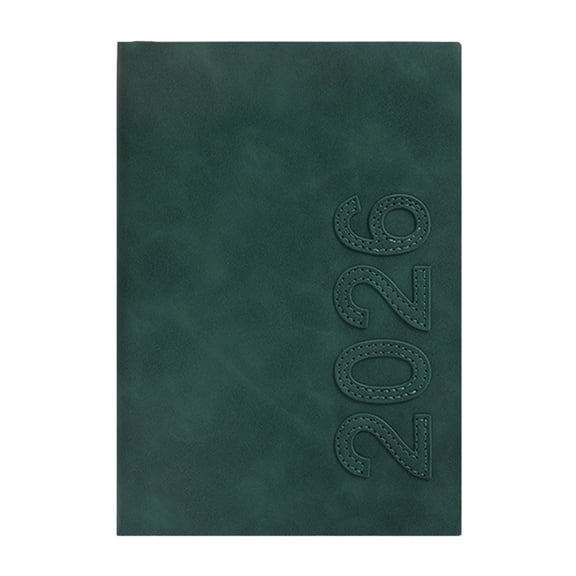 2026 Schedule Planner Notebook with Date Notes in English and Chinese Version, A5 Size Daily Planner for Work Campus and Personal Organization, Sturdy Faux Leather Cover for Year Plan and Journal