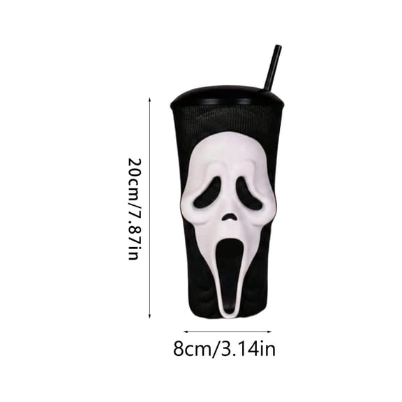 2026 Screa-m Gho-st Face Tumblers, Gho-st Face Scary Theme Decor Insulated Cup with Lid & 3D Gho-st Face, Food Safe Resin Material, Spooky Centerpiece for Movie Night