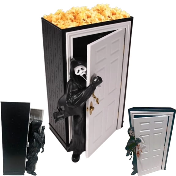 2026 Scream 7 Ghost Face Action Figure Popcorn Bucket Snack Holder Limited Edition Gifts for Fans & Horror Decor