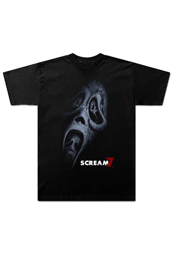 2026 Scream 7 Inspired Print Merch T-Shirt – Unisex Summer Short Sleeve Crewneck Graphic Tee Casual Streetwear Top for Movie Fans