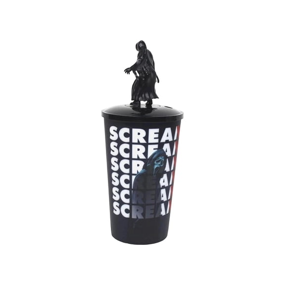 2026 Scream Ghost 7 Movie Tumbler – Portable Handle, Vacuum 3D Sculpted Character Lid, , Includes Straw & Lid, Everyday Hydration for Coffee, Tea & Cold Drinks