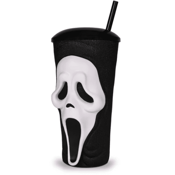 2026 Scream Ghost Face Tumblers, Ghost Face Scary Theme Decor Insulated Cup with Lid and 3D Ghost Face, Food Safe Resin Material, Spooky Centerpiece for Movie Night