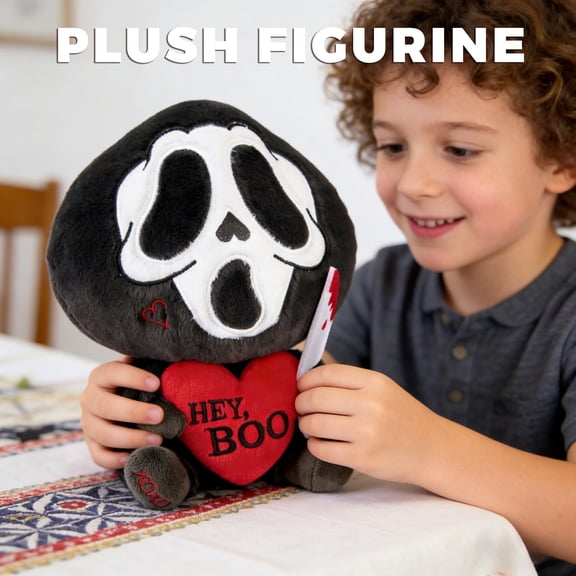 2026 Scream Ghost Face Ultra Soft Plush Doll – Premium PP Cotton Filling, Cute Horror Character Stuffed Toy for Couch, Bedroom & Movie Night Decor