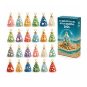 2026 Sea Glass Christmas Tree Ornament Advent Calendar, 24 Day Multicolor Gradient Acrylic Pendant Countdown Set, Shatterproof Fade Resistant Hanging Decor, Xmas Gift for Home Holiday Decoration