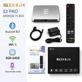2026 Seekbox 3 Pro New TV Device, 4GB RAM 64GB ROM,Remote Control, User Manual and Power Cord