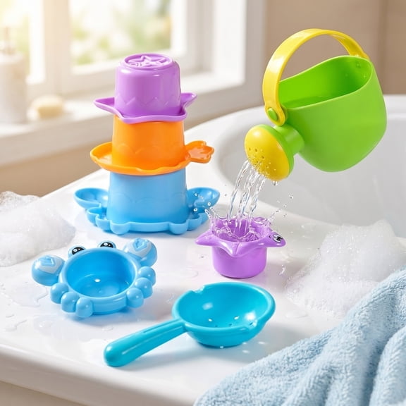 2026 Sensory Water Sand Toys, Easy Maintenance Mold Free Stacking Accessory Set Lightweight for Bathtub Beach Sandbox Backyard Water Table Use