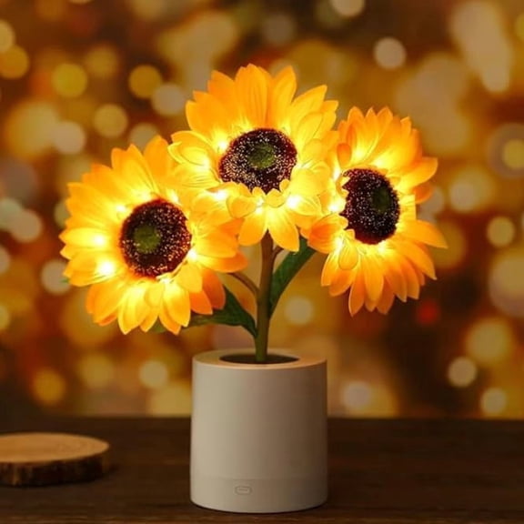 2026 Shimmering Sunflower Lamp – Adjustable LED Night Light, USB Rechargeable, Cozy Ambient Home Decor, Perfect Valentine’s Day & Birthday Gift for Women, Mom, Sister, Girlfriend (2PCS)