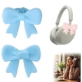thumbnail image 1 of 2026 Silicone Bow Headphone Accessory, 2 Pack 3D Bows Decor for Headphones, Cute Earphone Decorations, Silicone Bows Coquettish Headphone Clip (Blue, 2 Pairs Each), 1 of 6