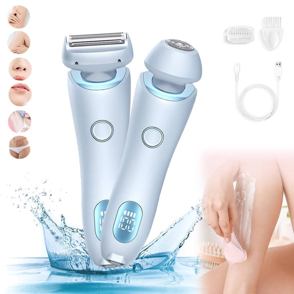 2026 Silk Glide Epilator Hair Removal at Home - 2 in 1 Electric Shaver for Women, Wet & Dry, Gentle on Skin, Portable Design, Digital Display, Multifunctional Use, Female Body Hair Makeup Organizers