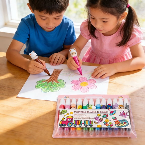 2026 Silky Crayons (12 Colors!) Twistable & Washable Creative Fun!Water Soluble Large Capacity Color Painting Non Dirty Hand Oil Painting Pen