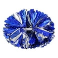 thumbnail image 1 of 2026 Silver & Blue Cheerleading Pom Poms – 35cm Metallic Foil Handheld Dance Party Props for Sports, School & Football Games, 1 of 1