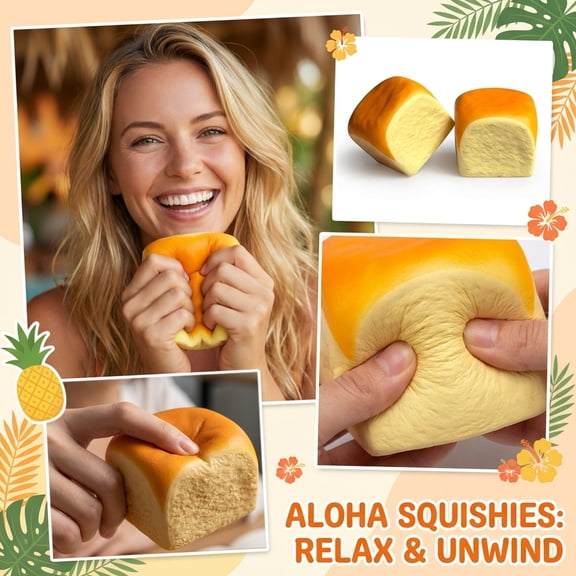 2026 Slow Rise Hawaii Roll Squishy Toys Realistic Food Shaped Stress Ball Super Soft Paste Sensory Fidget Toys For Desk Anxiety Relief As Show