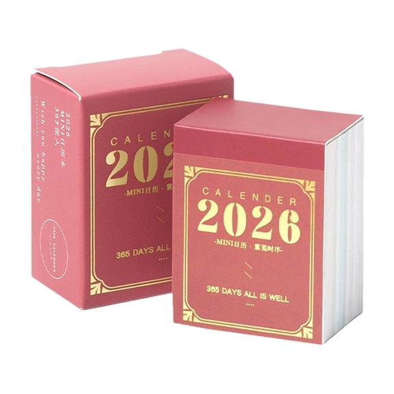 2026 Small Desk Calendar 365 Day Tearable Paper Calendar Portable Writing Notepads For Notes Checklist Desk Reminders
