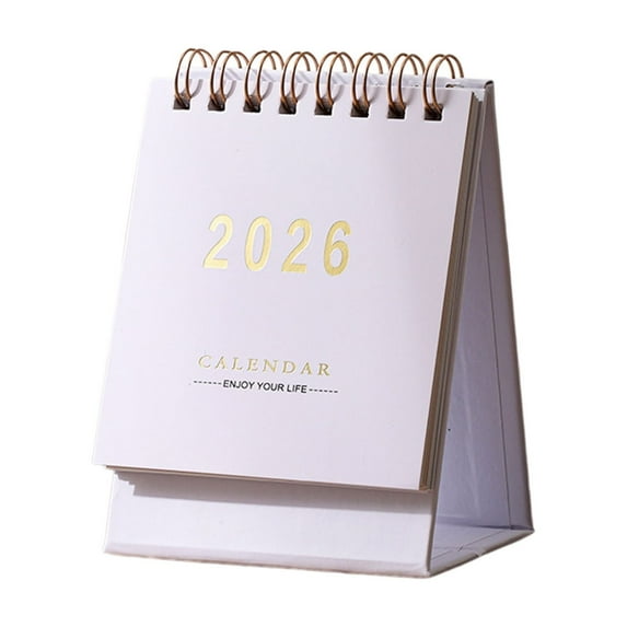 2026 Small Desk Calendar Solid Color, Mini Compact And Exquisite Spiral-Bound Desktop Monthly Schedule Planner for Home & Office (4.8x3x2.5in)