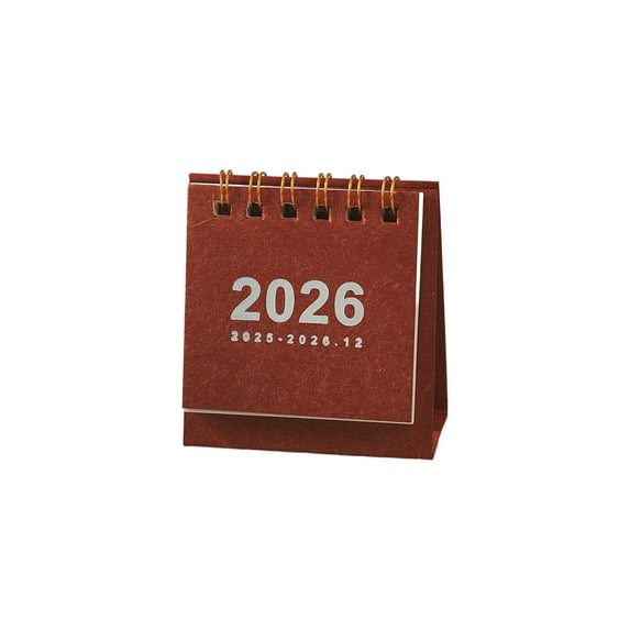 2026 Small Desk Calendar Vintage Mini Small Calendar Desktop Ornament Student Portable Coil Calendar Planner