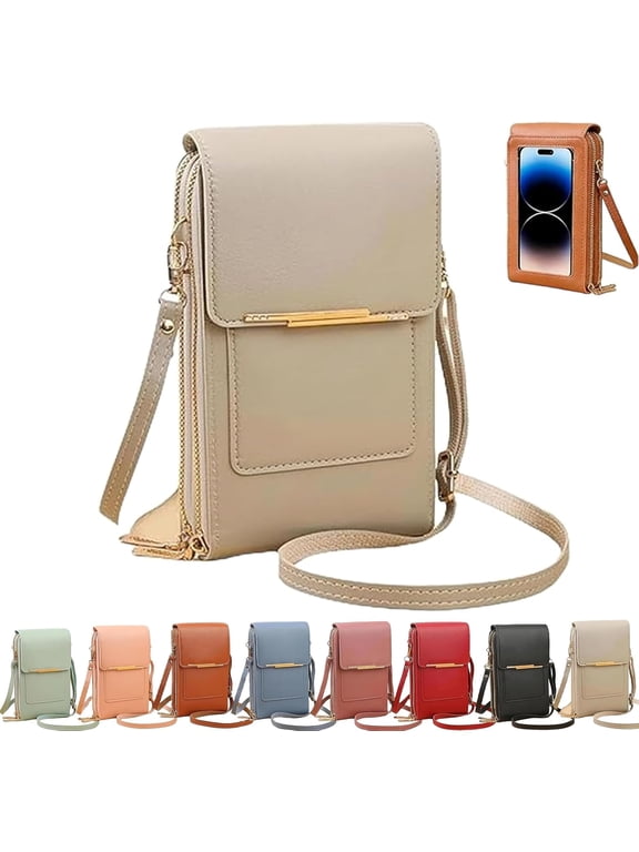 2026 Small Touchscreen Phone Crossbody Bag for Women,Anti-Theft Leather Messenger Bag Phone Purse