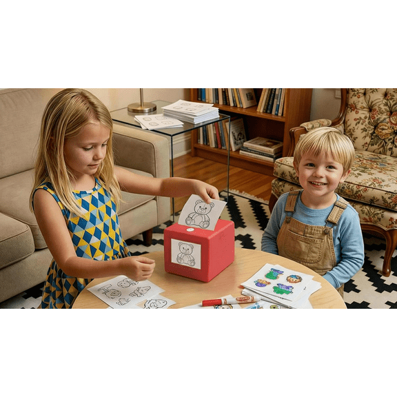 2026 Smart AI Voice Sticker Printer Box, Magic Thermal Sticker Maker with Display, Inkless Portable Sticker Box for Home, Office, Study & DIY Projects