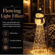 2026 Snowman Magic Fountain - Flowing Snowflake LED Christmas Garden Light, Snowman Magic Fountain Garden Light, Snowmans Sparkle Cascade Solar GardenLight, Stake Setup for Porch Walkway B-1pcs