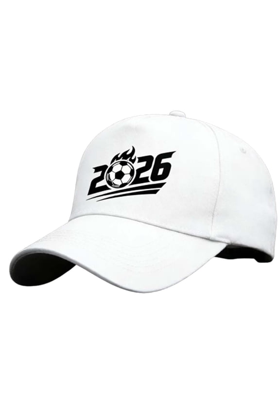 2026 Soccer Baseball Cap Flame Soccer Ball Graphic Hat, World Cup Soccer Cap for Fans Men Women 4 Colors Available