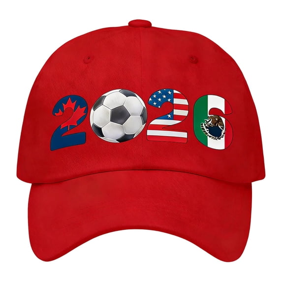 2026 Soccer Cap Sports Fan Baseball Hat USA CAN MEX Washed Cotton Unstructured Sun Protection Outdoor Gear