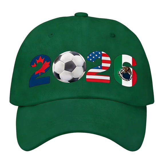 2026 Soccer Cap Sports Fan Baseball Hat USA CAN MEX Washed Cotton Unstructured Sun Protection Outdoor Gear