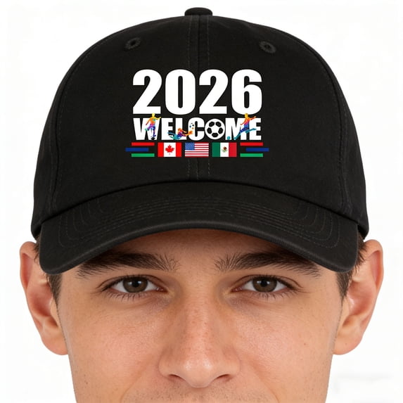 2026 Soccer Cap USA Canada Mexico Unisex Washed Cotton Baseball Hat Adjustable Outdoor Sun Headwear for Fans Gift