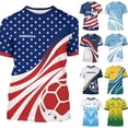 thumbnail image 1 of 2026 Soccer Cup Dynamic Jersey for Men, Short Sleeve Crew Neck Athletic Tee with National Team Pattern & Ball Graphic for Match Day & Training Green 18, 1 of 7