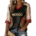 thumbnail image 1 of 2026 Soccer Cup Fan Jersey for Women Short Sleeve Country Football Shirt Mexico World Soccer Flag Printed & Soccer Graphic T Shirts Black S, 1 of 3