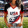 thumbnail image 1 of 2026 Soccer Cup Fan Jersey for Women Short Sleeve Country Football Shirt USA World Soccer Flag Printed & Soccer Graphic T Shirts, 1 of 4