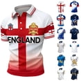 thumbnail image 1 of 2026 Soccer Cup Jersey for Men, Polo Collar Short Sleeve England Cross & Lion Crest Graphic Top - Breathable Fan Shirt for Match Day & Casual Wear Royal Blue S, 1 of 4