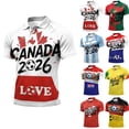thumbnail image 1 of 2026 Soccer Cup Jersey for Men, Polo Collar Short Sleeve Country Name & Ball Graphic Top - Breathable Fan Shirt for Match Day & Casual Wear White XXL, 1 of 5