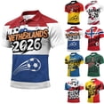 thumbnail image 1 of 2026 Soccer Cup Jersey for Men, Polo Collar Short Sleeve National Flag & Ball Graphic Top - Breathable Fan Shirt for Match Day & Casual Wear Yellow L, 1 of 5