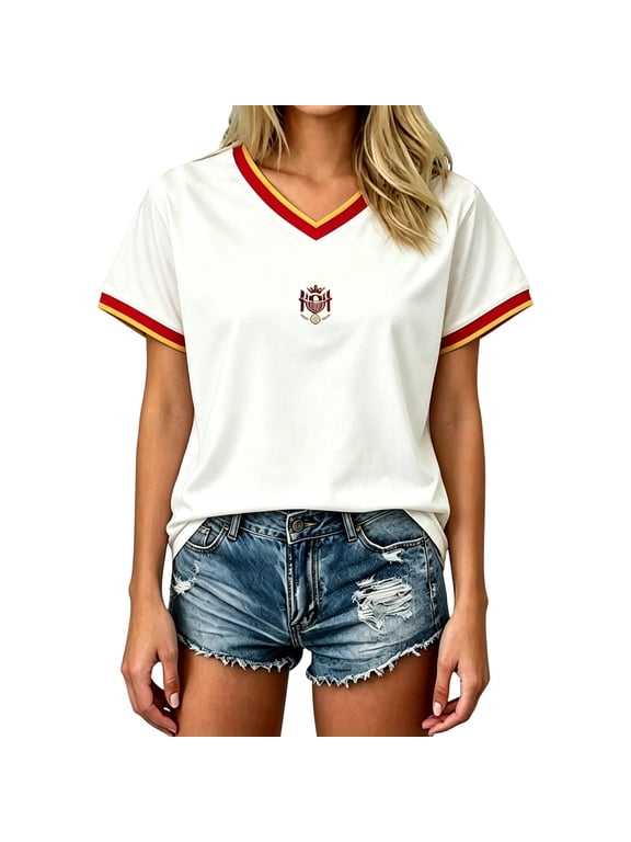 2026 Soccer Cup Shirt Women Spain Funny United States Soccer Shirt V Neck Tee Tops