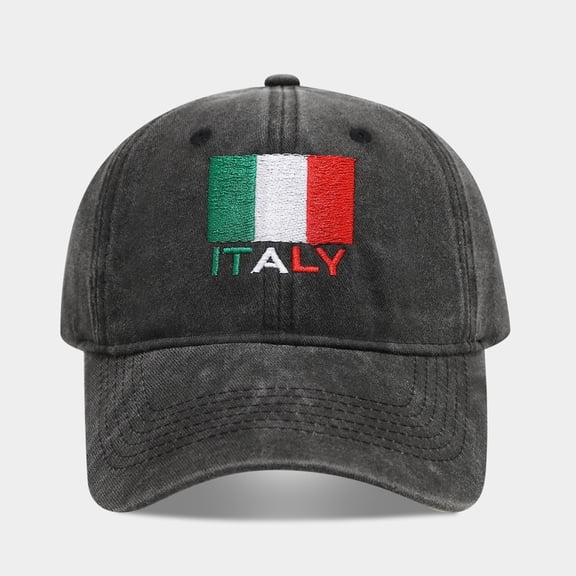 2026 Soccer Fan Baseball Cap, Embroidered Country Flag and Name Adjustable Hat, Choose from 9 Nations Including USA, Mexico, Canada, for Men and Women, Casual Sport Cap ITALY